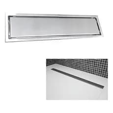 Ralo Linear Oculto Invisível Piso Aço Inox 50x10cm