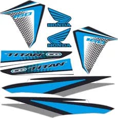 Kit Adesivo Honda Titan 160 - Design Moderno Azul Celeste