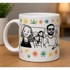 Caneca Sua Família Personalizada Com Sua Foto e Nome