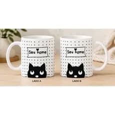 Caneca Gato Personalizada/ Caneca Gato Preto/ Caneca Pet/ Caneca Presente Aniversário