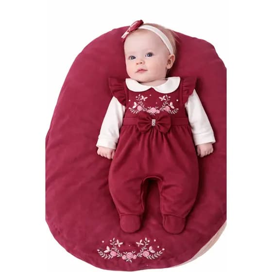 Saída Maternidade Menina Aurora 04 peças Roupa de Bebê Menina