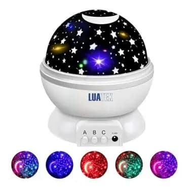 Luminária Abajur Projetor de Estrelas Branco Led Luatek LKJ-124 Led 3W