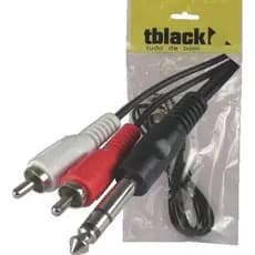 Cabo P10 Estéreo X 2 Rca Com 2 Metros Tblack