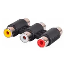 Emenda Adaptador 3 Rca X 3 Rca Fêmea Tripla Extensor Video Áudio