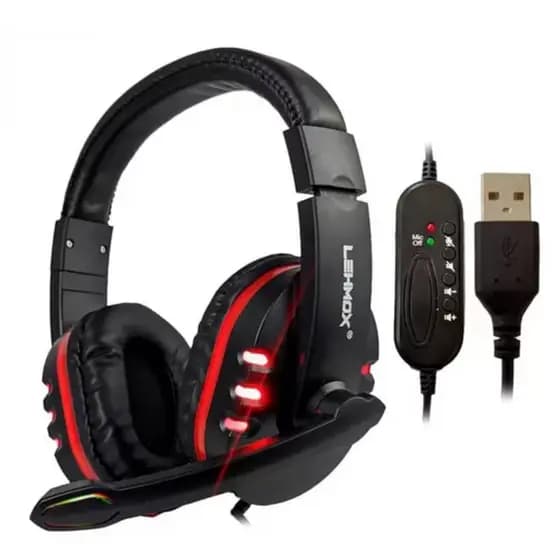 Fone de Ouvido Gamer Headset Gamer 7.1 USB Com Microfone e Controlador RGB - LE-1040