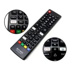 Controle Remoto Para Tv Smart Netflix Prime Akb75675304 Sky-9053 / FBG-9053