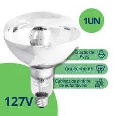Lâmpada Infravermelho Secagem Rápida 250w 127v Aquecimento Pintinhos Salgados Estufa Restaurantes