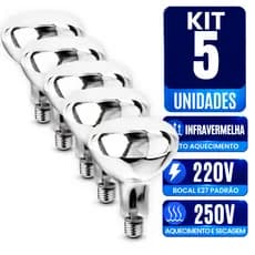 Empalux 5 Lâmpada Infravermelha Aquecimento De Pipoca Salgados Pintinhos 220w 250w Branco-quente