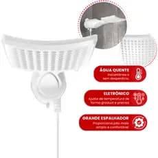 Chuveiro Loren Shower Eletrônico 220V 7500W Original Lorenzetti Controle Eletrônico de Temperatura