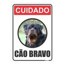 Placa Aviso Cuidado Advertência Cão Bravo Casa Sitio Modelos