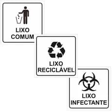 Adesivos Infectante Reciclavel Comum Lixeira 15x15 diversos modelos