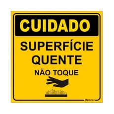 Placa Aluminio ou Etiqueta Adesiva - Máquina Cuidado Superfície Quente Não Toque 7x7cm