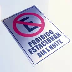 Placa Alumínio Proibido Estacionar Garagem Resistente Guicho 30x20 ou 23x16cm