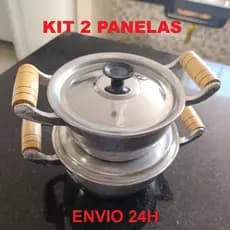 Kit Jogo 2 Panelas Caçarolas Alumínio Fundido Grosso 14 e 16 cm com Tampa