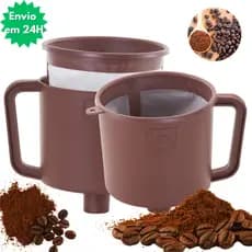 COADOR PARA CAFÉ FILTRO PERMANENTE  COAMIL 103 - (FILTRO + SUPORTE COMPLETO) | Econômico e Lavável