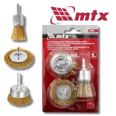Escova de Aço Circular Kit c/ 3 Pçs Haste 6mm Escova Aco para Furadeira MTX