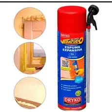 Espuma Expansiva Multiuso Veda Tudo p/fixar Portas, Janelas e ar condicionado Dryko 300ml / 500ml