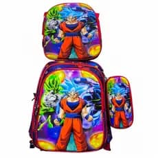 Kit Escolar Anime: Mochila + Lancheira + Estojo Colorido