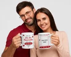 ❤️ Dia dos Namorados - Caneca Personalizada com Foto do Casal e Nomes - Surpreenda seu Amor