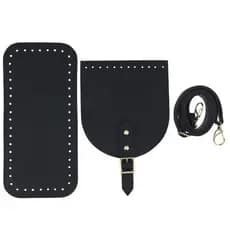 Kit Para Bolsa de Crochê,artesanatos Alça+ Fundo+Aba fivela em Couro Sintético