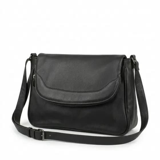 Bolsa Feminina Transversal Carteira Antifurto Em Couro Legítimo Grande Dobravel Multifuncional