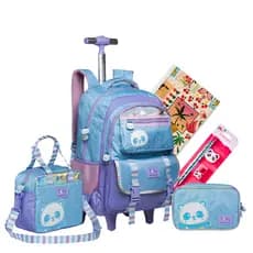 Kit Mochila Escolar Rodinhas Pandinha Original 2026