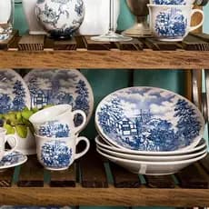 Conjunto de 6 Pratos Fundos Cena Inglesa Biona Oxford