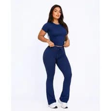 Conjunto Flaire Baby Tee e Legging Flaire suplex Fitness Academia