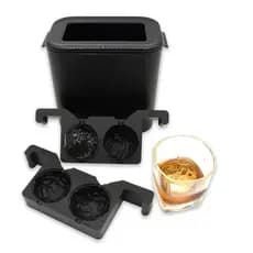 Forma de Gelo Transp Ice Ball Maker Esfera Textura Entalhe Cristal 6cm
