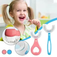 Escova De Dentes Infantil dental Em Forma De U 360° De Silicone Macio Para Crianças Limpeza Oral Dentária