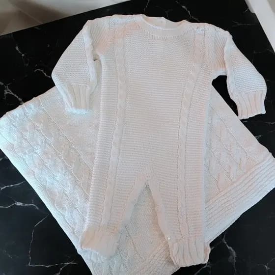 SAIDA MATERNIDADE 2 PÇS TRICOT - BRANCA