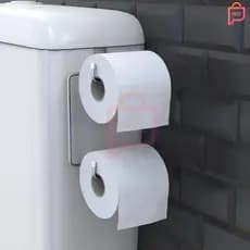 Suporte Porta Papel Higienico Aramado Duplo Para Caixa Acoplada Cromado