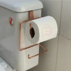 Suporte Porta Papel Higienico Duplo Para Caixa Acoplada Rose