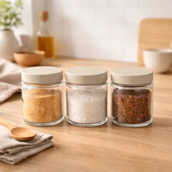 Kit 3 Potes de Vidro Hermético Tampa Aço Inox Malone - Hauskraft