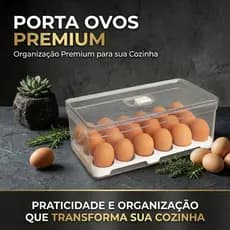 Porta Ovos 42un e 21un Organizador de Geladeira Com Tampa Bandeja Acrílico