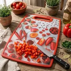 Tabua de Plástico Com Alça Varição de Tamanho - Para Corte de Carne, Legumes, Frutas e Queijo