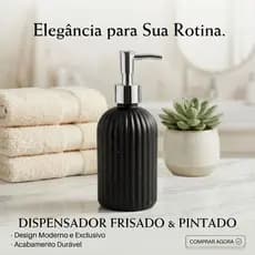 Dispenser Porta Sabonete Liquido 400ml Vidro Redondo Frisado Válvula de Plástico Prata