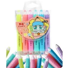 Kit de Marca Texto com Carimbo Lindo e Cores Vibrantes 6 Peças/Cores têm formato de lápis