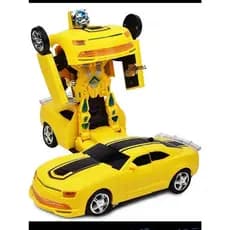 Brinquedo Carrinho Camaro Transformers Vira Robô Luz Som Bate Volta