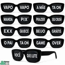 Kit 10 Oculos Vintage Frases Divertidas Balada Festa Retro