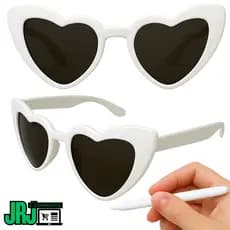 Kit 10 Óculos Coração com Caneta Giz | Escreva na Lente | Proteção UV | Festa, Balada, Eventos