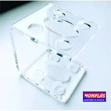 Porta Escova de Dentes Acrílico | Suporte Escova e Pasta de Dente | Organizador de Banheiro Transparente
