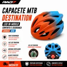 CAPACETE MTB LED IN-MOULD DESTINATION 58-62CM BIKE CICLISMO RAD7
