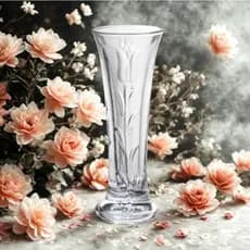 Mini Vaso Decorativo 15cm em Vidro Lapidado para Flores - Hauskraft