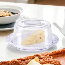 Queijeira Porta Queijo Acrílico Com Tampa Café da Manhã Premium Trançada K17 Keita