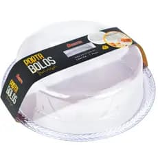 Boleira Grande Porta Bolo Trançado em Acrílico Cristal Keita K15