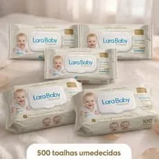 Lenço Umedecido Lara Baby Premium Kit 300 500 ou 1000 Unidades Toalha Umedecida Bebê Suave