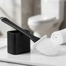 Escova Sanitária de Silicone Preto Arqplast – Escova Limpar Privada Compacta