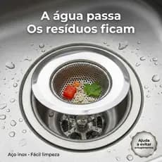 Ralo para Pia Inox 9cm 11,5cm com Borda Cozinha Banheiro Tanque Ralinho Anti Sujeira
