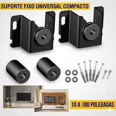 Suporte TV Parede Fixo Universal 10 a 100 Polegadas Smart LED LCD 4K Painel Reforçado 1, 2 unidades